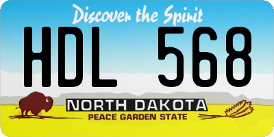 ND license plate HDL568