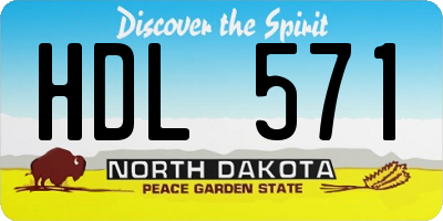ND license plate HDL571