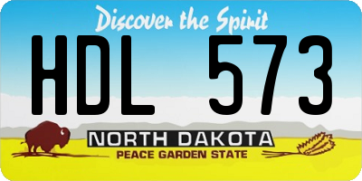 ND license plate HDL573