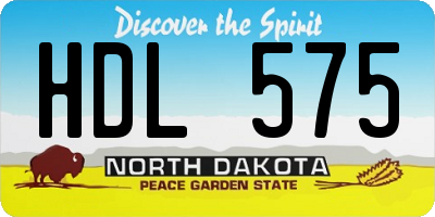 ND license plate HDL575