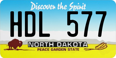 ND license plate HDL577