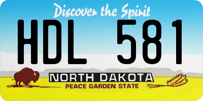 ND license plate HDL581