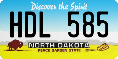 ND license plate HDL585