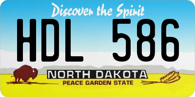 ND license plate HDL586