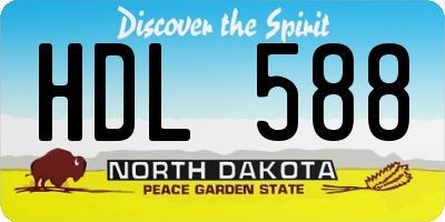 ND license plate HDL588