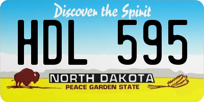 ND license plate HDL595