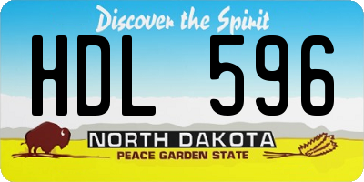 ND license plate HDL596