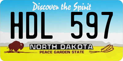 ND license plate HDL597