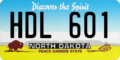 ND license plate HDL601