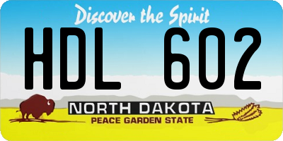 ND license plate HDL602