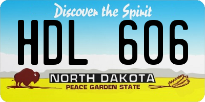 ND license plate HDL606
