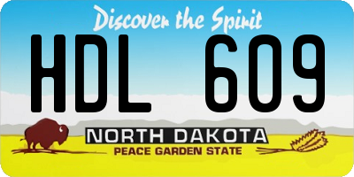 ND license plate HDL609