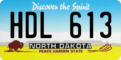 ND license plate HDL613
