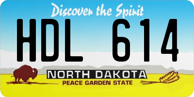 ND license plate HDL614