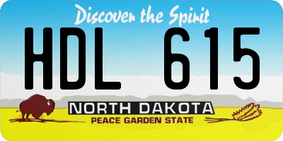 ND license plate HDL615
