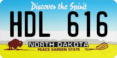 ND license plate HDL616