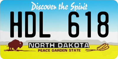 ND license plate HDL618