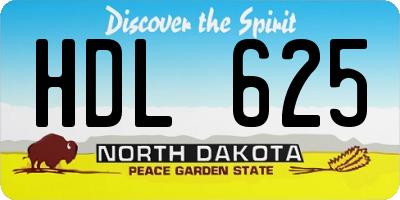 ND license plate HDL625