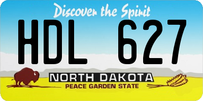 ND license plate HDL627