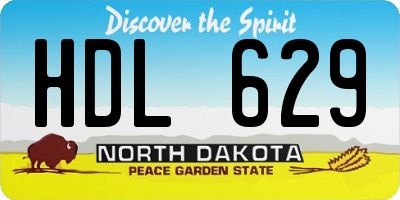 ND license plate HDL629