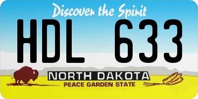 ND license plate HDL633