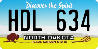 ND license plate HDL634