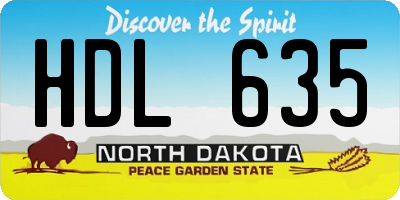 ND license plate HDL635