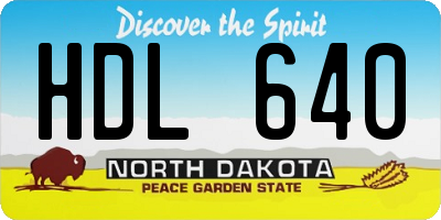 ND license plate HDL640