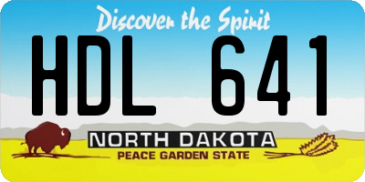 ND license plate HDL641
