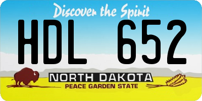 ND license plate HDL652