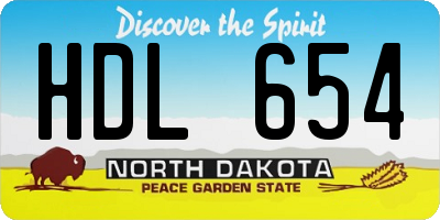 ND license plate HDL654