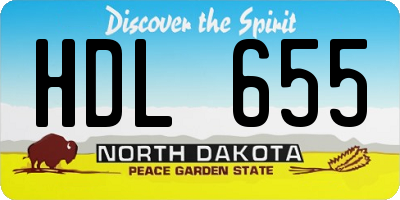 ND license plate HDL655