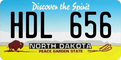 ND license plate HDL656