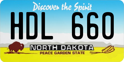 ND license plate HDL660
