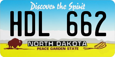 ND license plate HDL662