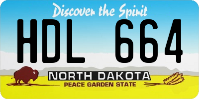 ND license plate HDL664