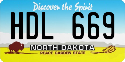 ND license plate HDL669