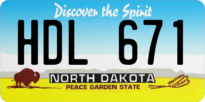 ND license plate HDL671
