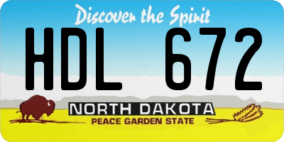 ND license plate HDL672