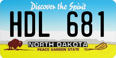 ND license plate HDL681