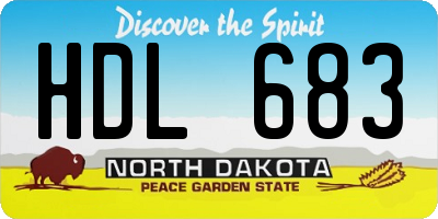 ND license plate HDL683