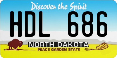 ND license plate HDL686