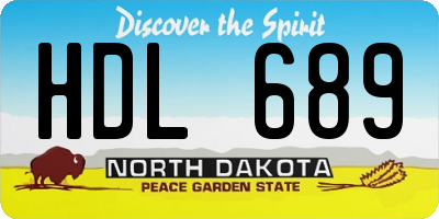 ND license plate HDL689