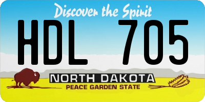 ND license plate HDL705