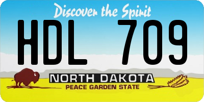 ND license plate HDL709