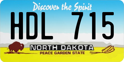 ND license plate HDL715