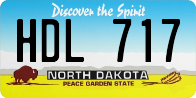 ND license plate HDL717