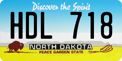 ND license plate HDL718