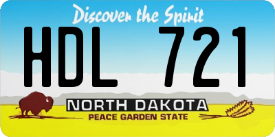 ND license plate HDL721