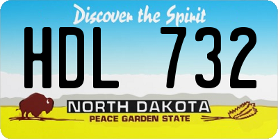 ND license plate HDL732